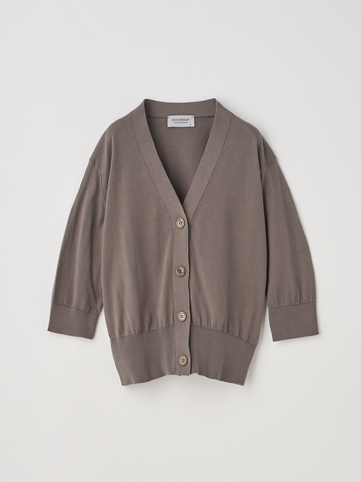 Ｖネック５分袖クロップドコットンニットカーディガン | S4741 | 30G 詳細画像 BEIGE MUSK 2