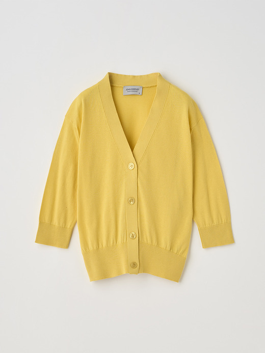 Ｖネック５分袖クロップドコットンニットカーディガン | S4741 | 30G 詳細画像 POLLEN 1