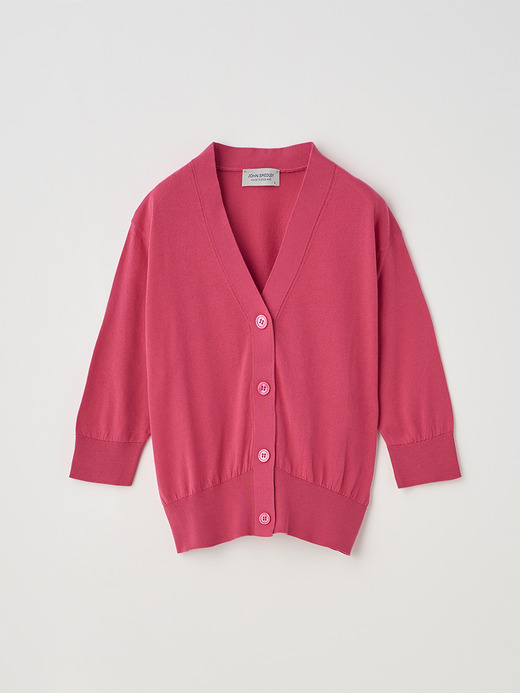 Ｖネック５分袖クロップドコットンニットカーディガン | S4741 | 30G 詳細画像 ROSEBURN 1