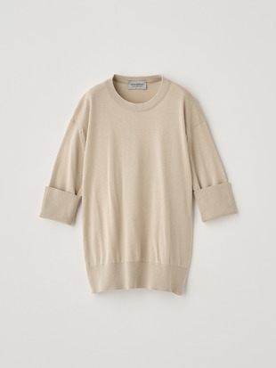 ターンバック５分袖コットンニットプルオーバー | S4749 | 30G