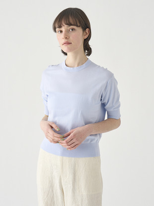 ターンバック５分袖コットンニットプルオーバー | S4749 | 30G