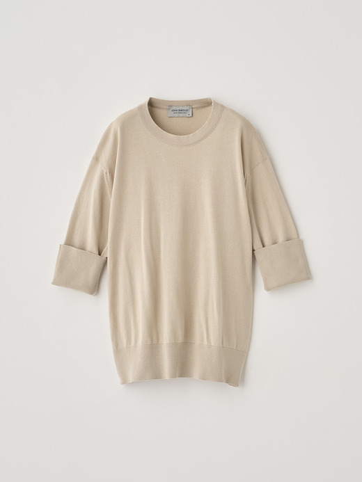ターンバック５分袖コットンニットプルオーバー | S4749 | 30G 詳細画像 ALMOND 1