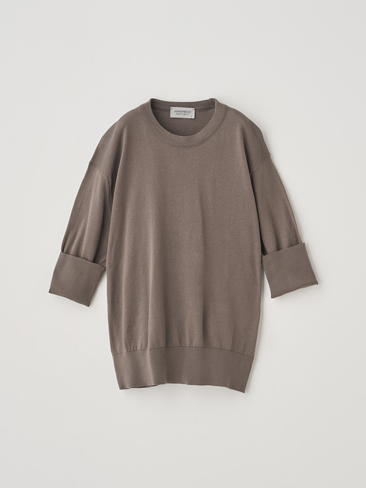 ターンバック５分袖コットンニットプルオーバー | S4749 | 30G 詳細画像 BEIGE MUSK 2