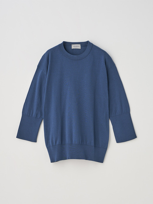 ターンバック５分袖コットンニットプルオーバー | S4749 | 30G 詳細画像 DELFT BLUE 2