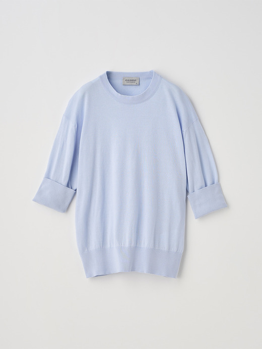 ターンバック５分袖コットンニットプルオーバー | S4749 | 30G 詳細画像 DEW 2