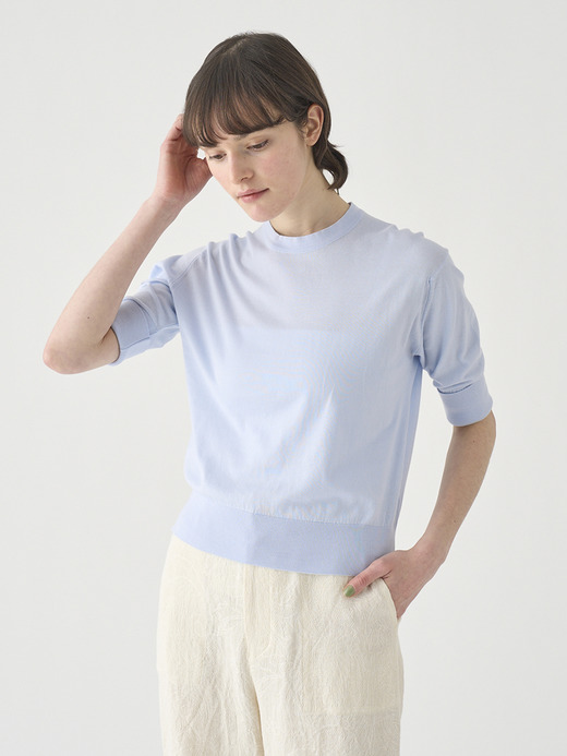 ターンバック５分袖コットンニットプルオーバー | S4749 | 30G 詳細画像 DEW 6