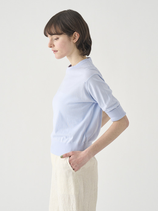 ターンバック５分袖コットンニットプルオーバー | S4749 | 30G 詳細画像 DEW 7