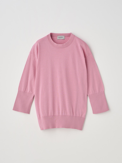 ターンバック５分袖コットンニットプルオーバー | S4749 | 30G 詳細画像 GLASS PINK 1