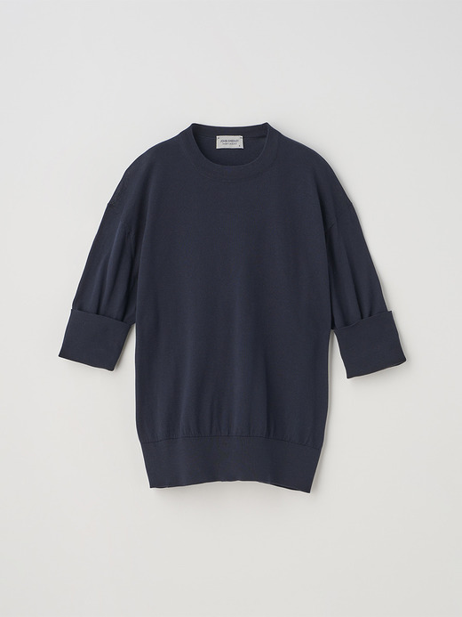 ターンバック５分袖コットンニットプルオーバー | S4749 | 30G 詳細画像 NAVY 2