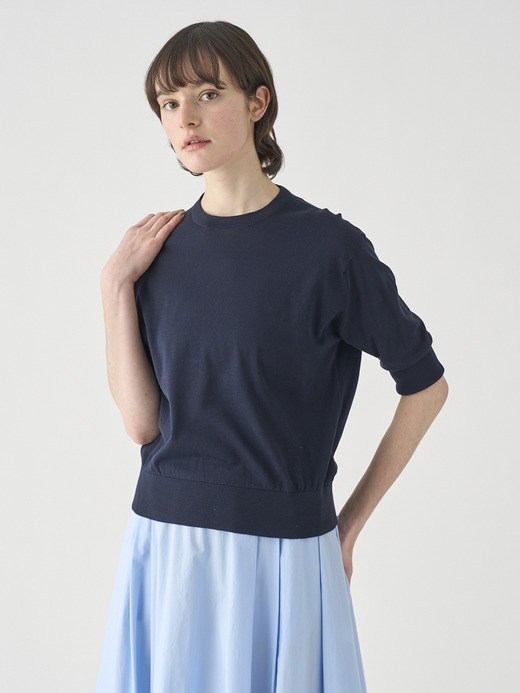 ターンバック５分袖コットンニットプルオーバー | S4749 | 30G 詳細画像 NAVY 5