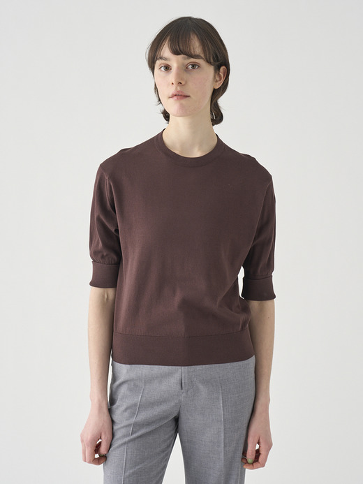 ターンバック５分袖コットンニットプルオーバー | S4749 | 30G 詳細画像 RAISIN 4