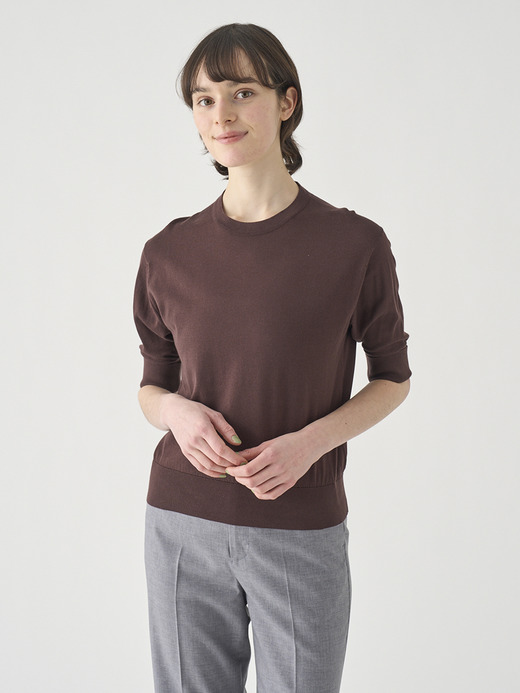 ターンバック５分袖コットンニットプルオーバー | S4749 | 30G 詳細画像 RAISIN 5