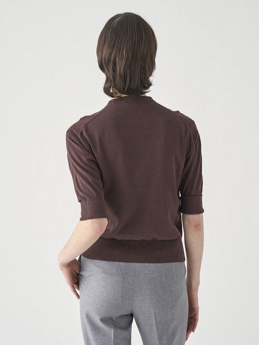 ターンバック５分袖コットンニットプルオーバー | S4749 | 30G 詳細画像 RAISIN 7