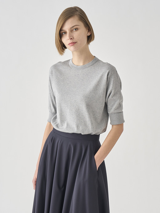 ターンバック５分袖コットンニットプルオーバー | S4749 | 30G 詳細画像 SILVER 1