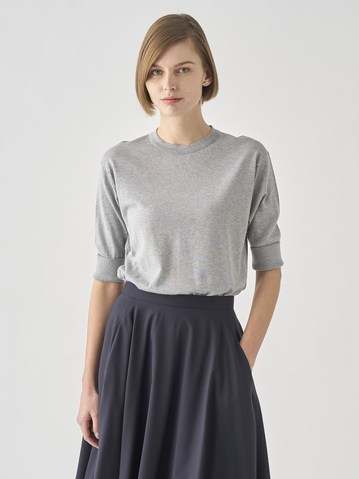 ターンバック５分袖コットンニットプルオーバー | S4749 | 30G 詳細画像 SILVER 4