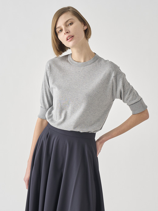 ターンバック５分袖コットンニットプルオーバー | S4749 | 30G 詳細画像 SILVER 6