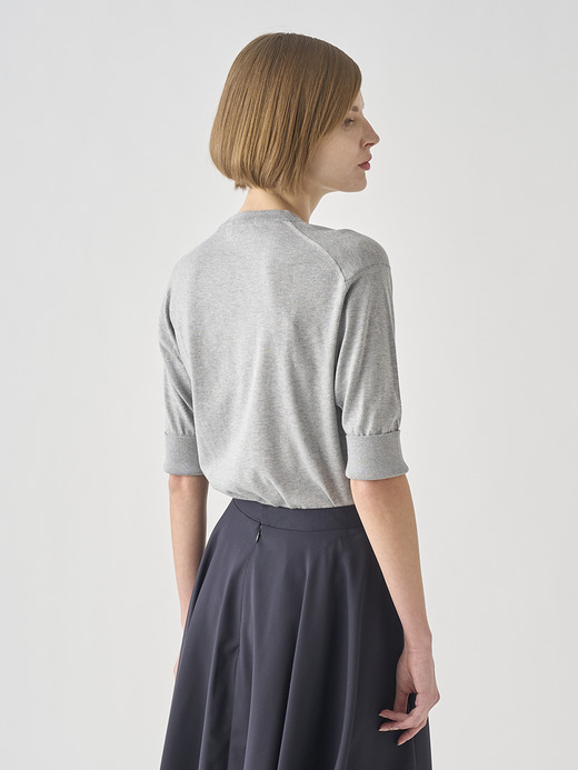 ターンバック５分袖コットンニットプルオーバー | S4749 | 30G 詳細画像 SILVER 8