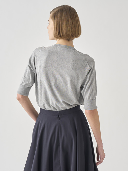 ターンバック５分袖コットンニットプルオーバー | S4749 | 30G 詳細画像 SILVER 9