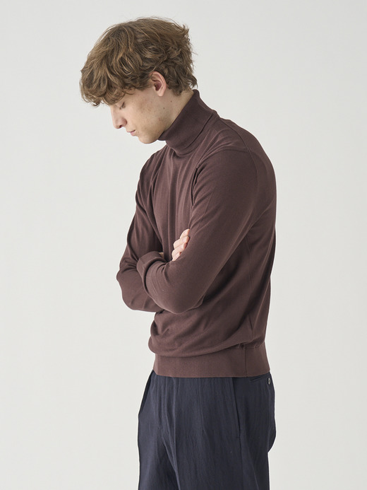 タートルネック長袖コットンニットプルオーバー | S4751 | 30G MODERN FIT 詳細画像 RAISIN 5