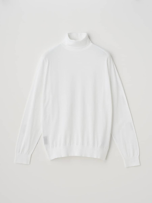 タートルネック長袖コットンニットプルオーバー | S4751 | 30G MODERN FIT 詳細画像 WHITE 2