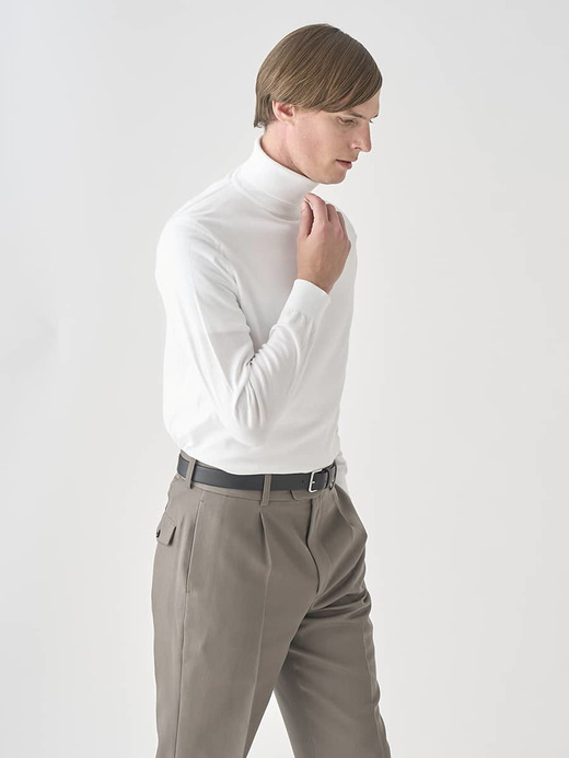 タートルネック長袖コットンニットプルオーバー | S4751 | 30G MODERN FIT 詳細画像 WHITE 7