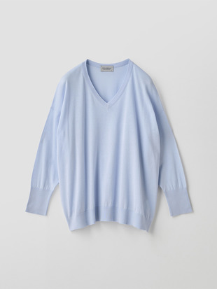 コットンVネック ワイドニットプルオーバー | S4831 | 30G