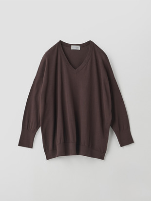 コットンVネック ワイドニットプルオーバー | S4831 | 30G