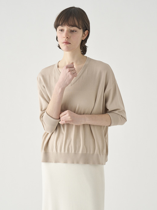 コットンVネック ワイドニットプルオーバー | S4831 | 30G 詳細画像 ALMOND 5