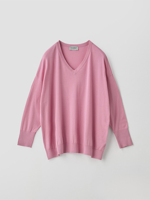 コットンVネック ワイドニットプルオーバー | S4831 | 30G 詳細画像 GLASS PINK 2