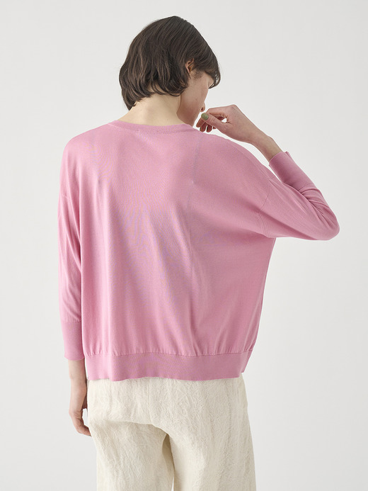 コットンVネック ワイドニットプルオーバー | S4831 | 30G 詳細画像 GLASS PINK 8