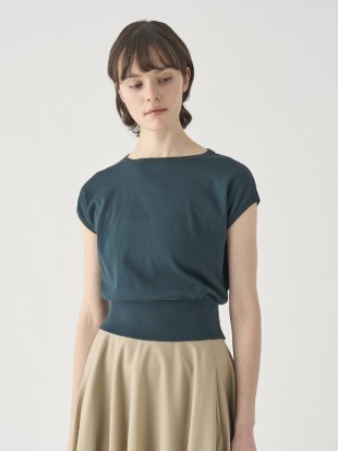 コットンボートネック ワイドニットトップス | S4832 | 30G