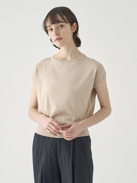 コットンボートネック ワイドニットトップス | S4832 | 30G 詳細画像 ALMOND 1