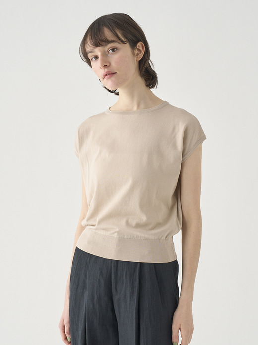 コットンボートネック ワイドニットトップス | S4832 | 30G 詳細画像 ALMOND 3