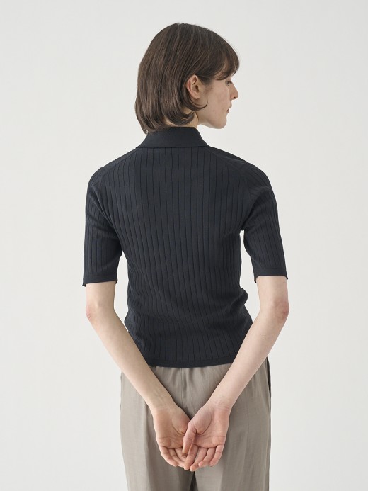 コットンリブニットポロシャツ | S4833 | 30G 詳細画像 BLACK 6
