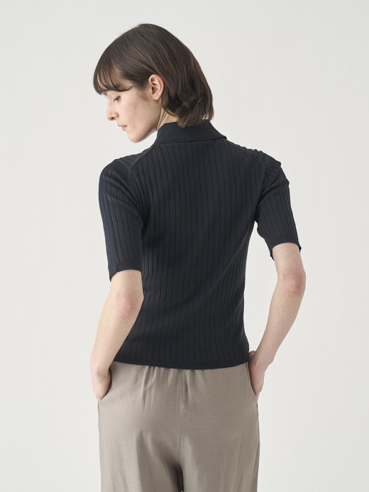 コットンリブニットポロシャツ | S4833 | 30G 詳細画像 BLACK 7