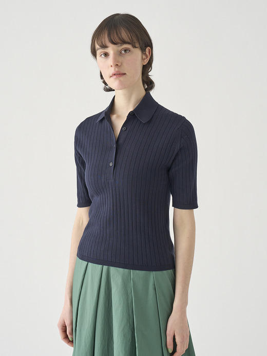コットンリブニットポロシャツ | S4833 | 30G 詳細画像 NAVY 4
