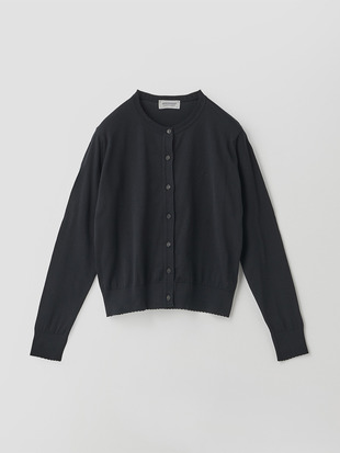 コットンスカラップ長袖ニットカーディガン | S4834 | 30G