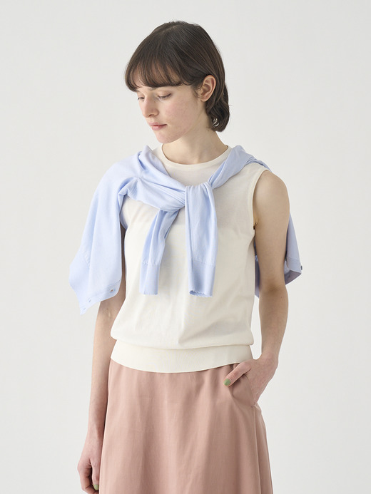 コットンスカラップ長袖ニットカーディガン | S4834 | 30G 詳細画像 DEW 3