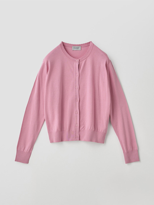 コットンスカラップ長袖ニットカーディガン | S4834 | 30G 詳細画像 GLASS PINK 1