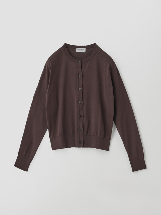 コットンスカラップ長袖ニットカーディガン | S4834 | 30G 詳細画像 RAISIN 2