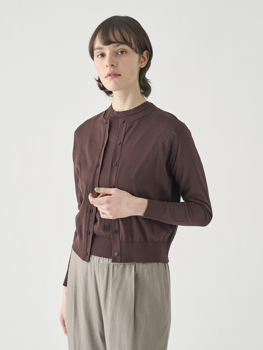 コットンスカラップ長袖ニットカーディガン | S4834 | 30G 詳細画像 RAISIN 4