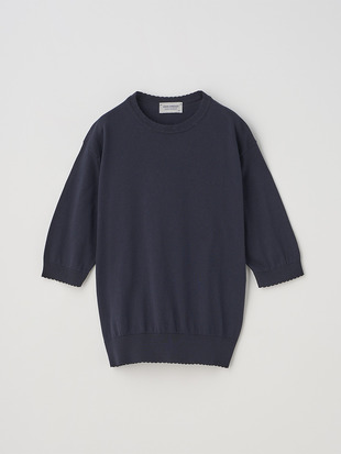 コットンスカラップ半袖ニットプルオーバー | S4835 | 30G