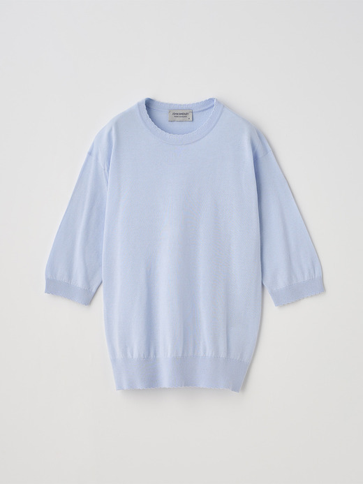 コットンスカラップ半袖ニットプルオーバー | S4835 | 30G 詳細画像 DEW 1