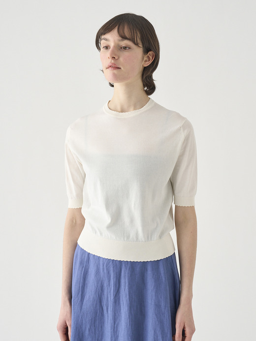 コットンスカラップ半袖ニットプルオーバー | S4835 | 30G 詳細画像 STARCH 3