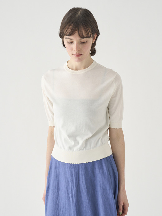 コットンスカラップ半袖ニットプルオーバー | S4835 | 30G 詳細画像 STARCH 4