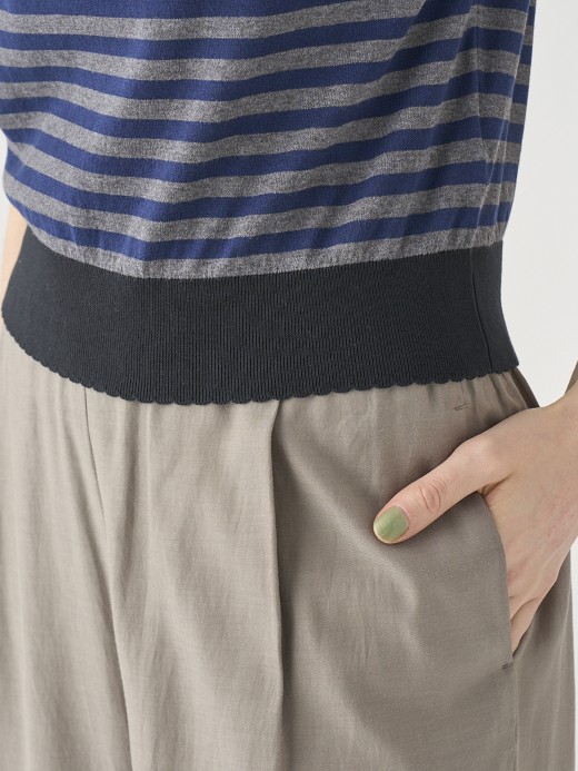 コットンスカラップボーダー半袖ニットプルオーバー | S4836 | 30G 詳細画像 NO1(S4836) 8