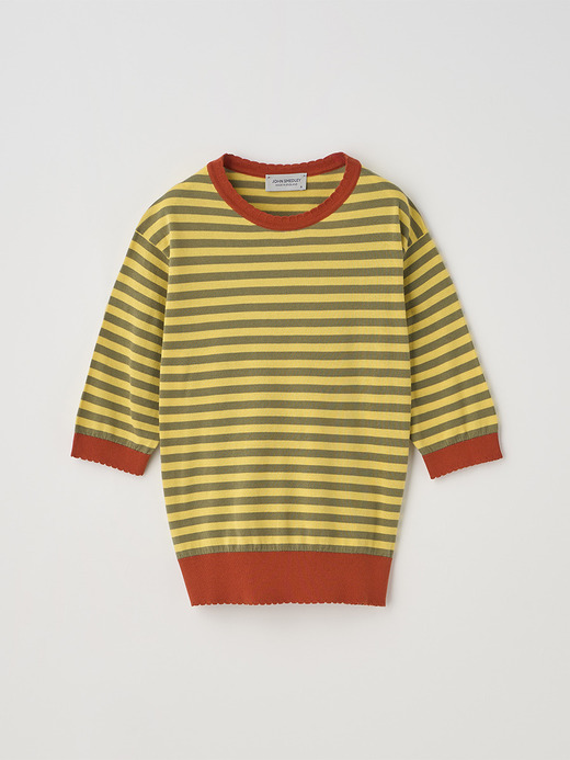 コットンスカラップボーダー半袖ニットプルオーバー | S4836 | 30G 詳細画像 NO5(S4836) 2