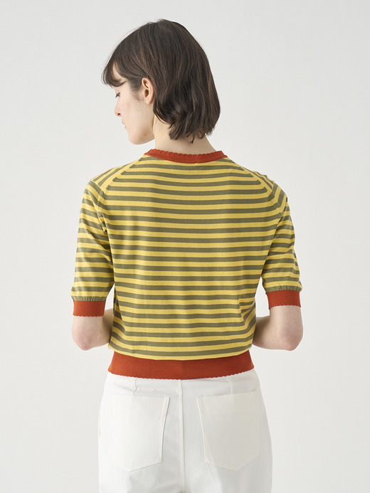 コットンスカラップボーダー半袖ニットプルオーバー | S4836 | 30G 詳細画像 NO5(S4836) 6