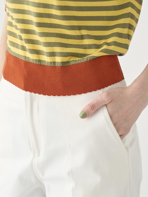 コットンスカラップボーダー半袖ニットプルオーバー | S4836 | 30G 詳細画像 NO5(S4836) 9