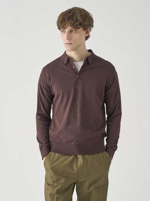 コットン 長袖ニットポロシャツ | S4886 | 30G MODERN FIT